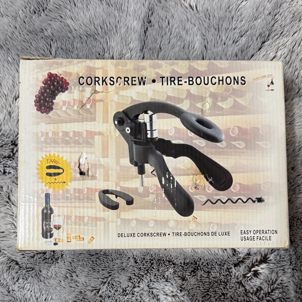 Deluxe Lever Corkscrew Set Easy‎ Operation Extra Spiral And Foil Cutter Wine